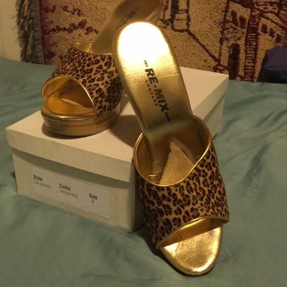 Re-Mix/Polly’s of Hollywood Leopard Print Size 8 Stiletto Slides - Picture 4 of 7